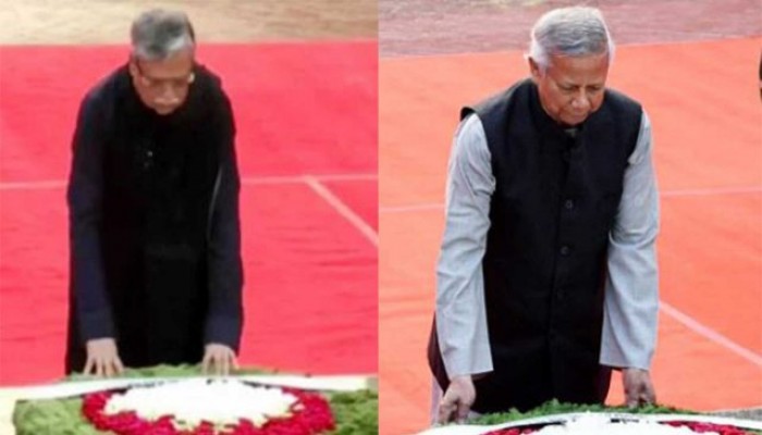 বুদ্ধিজীবী স্মৃতিসৌধে রাষ্ট্রপতি-প্রধান উপদেষ্টার শ্রদ্ধা