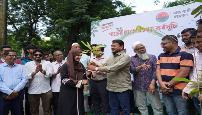 ​রাজশাহী কলেজ ছাত্রদলের বৃক্ষের চারা বিতরণ