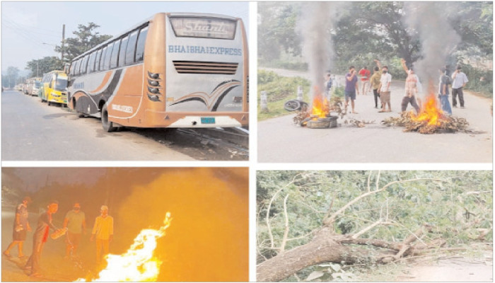খাগড়াছড়িতে অবরোধ শেষে চলছে যানবাহন